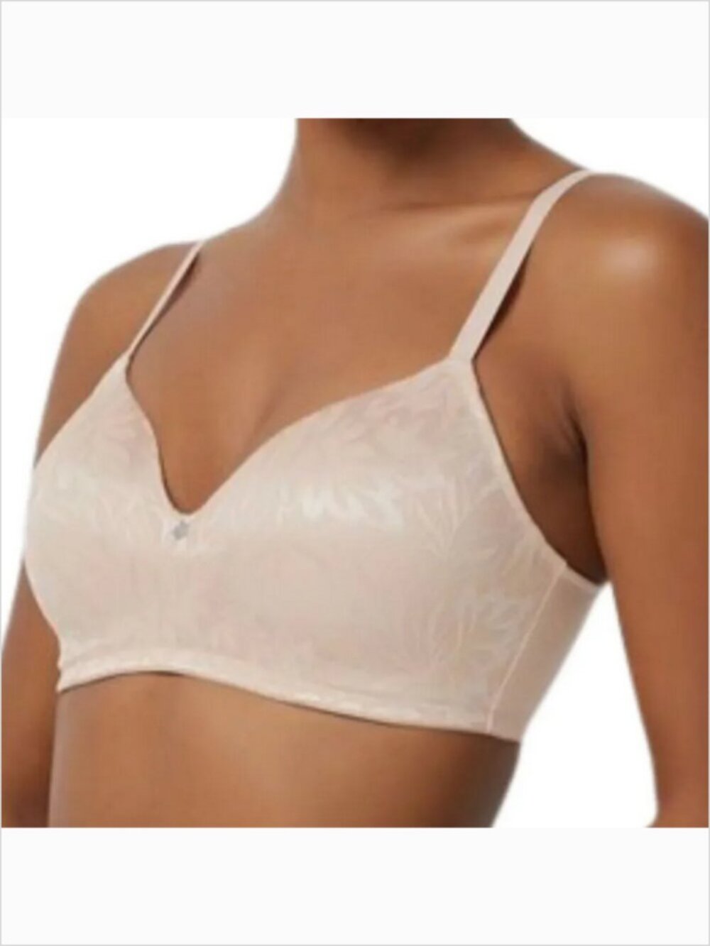 Breezies Jacquard Shine Wirefree T-Shirt Bra - Sunbeige 34B
